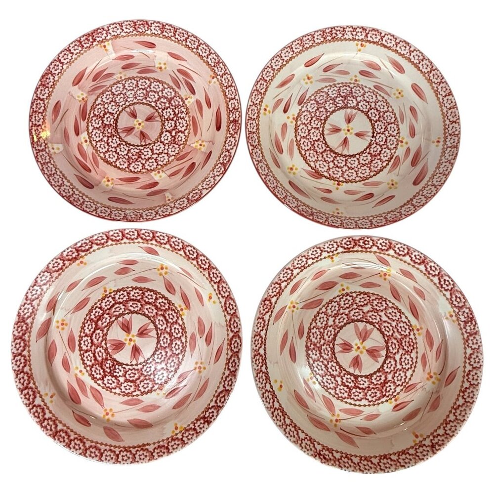 TempTations By Tara Old World Collection Cranberry Salad Plates 8" Set Of 4 Red
